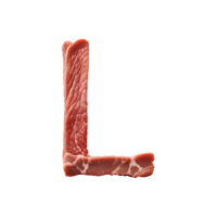 AI generated Raw meat alphabet on transparent background png