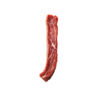 ai generado crudo carne alfabeto en transparente antecedentes png