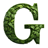 AI generated Alphabet made from leaves. png