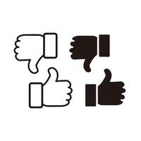 Thumbs up and thumbs down icon. Thumbs up and thumbs down symbol. resources graphic element design. Vector illustration with application and technology UI themes