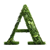 AI generated Alphabet made from leaves. png