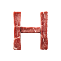 AI generated Raw meat alphabet on transparent background png