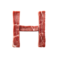 ai generiert roh Fleisch Alphabet auf transparent Hintergrund png