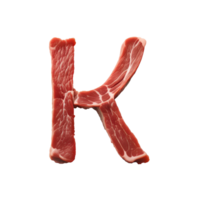 ai generiert roh Fleisch Alphabet auf transparent Hintergrund png