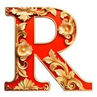 ai generato rosso Vintage ▾ alfabeto su trasparente sfondo png