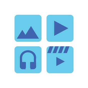 Media player icon. Flat design style eps 10 vector illustration. resources graphic element design. Vector illustration with a technology and user interface theme