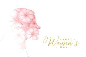 elegant womens day flower greeting design vector