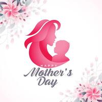 mother's day social media poster with flower decoration vector