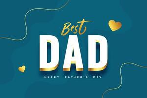 best dad father's day golden greeting design vector