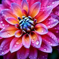 AI generated natures beauty captured in colorful flower close up photo