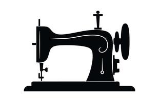 Sewing machine vector illustration, Sewing logo atelier,Manual Sew, Sewing Machine Silhouette Icon,