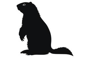 Groundhog silhouette design, groundhog black vector design ,groundhog marmot silhouette.