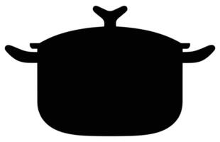 cooking pot silhouette, Kitchen cooking pots vector icon set