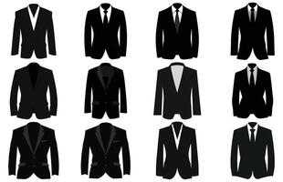 Suit Silhouette,Men blazer or jacket symbol simple silhouette icon on background vector