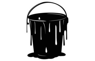 Paint Melting Bucket silhouette, Paint Bucket Icon Flat Graphic Design vector
