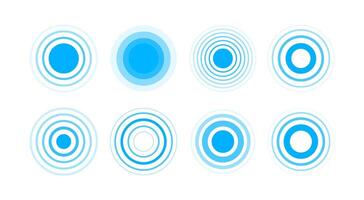 Signal concentric circles. Concentric rings. Epicenter theme. Radio station signal. Vector illustration