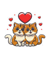 ai generado san valentin día Pareja ilustración camiseta diseño elementos png