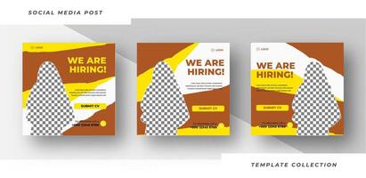 We are hiring square web banner design social media post banner design template vector