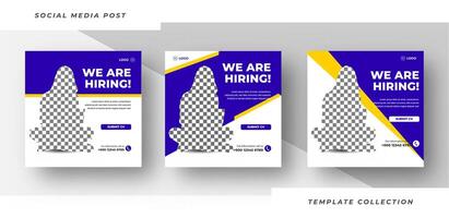 We are hiring square web banner design social media post banner design template vector