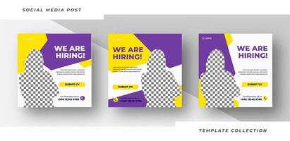 We are hiring square web banner design social media post banner design template vector