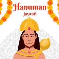 Hanuman Jayanti ilustración en plano diseño vector estilo