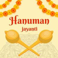 flat vector design style hanuman jayanti illustration