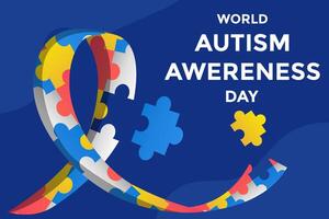 vector world autism awareness day background illustration