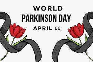 hand drawn world Parkinson day background illustration vector