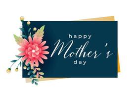 happy mothers day flower greeting card design vector