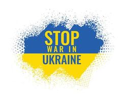stop war in ukraine text in country flag vector