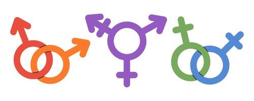 lgbt orgullo comunidad. homosexual, lesbiana y Transgénero arco iris símbolo. género y sexual orientación signo. lgbtq. vector ilustración en mano dibujado estilo