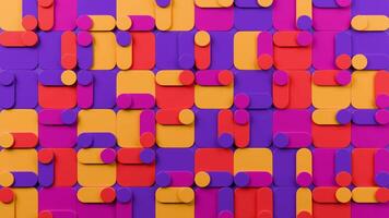 Colorful abstract background with many different shapes. Infinitely looped animation video