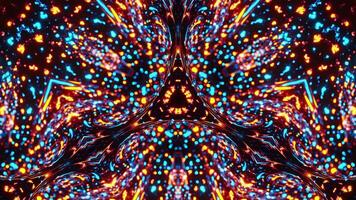 Colorful abstract animation of stars and lights. Kaleidoscope VJ loop video