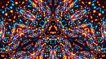 Colorful abstract animation of stars and lights. Kaleidoscope VJ loop video