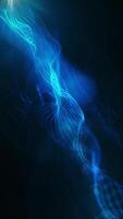 Blue abstract background with lines and dots on it. Vertical looped animation video