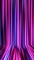 violet et rose Contexte avec lignes de lumière dans le milieu. verticale en boucle animation video