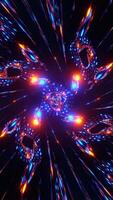 Computer generated image of colorful spiral of lights. Vertical looped animation video