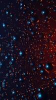 mazzo di bolle galleggiante nel il aria con rosso luce. verticale loop animazione video