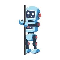 Ai robot an empty white board vector