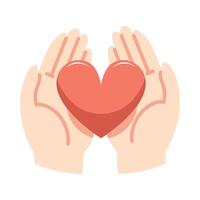 people Hands holding a heart vector