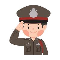 Cartoon character of Thai police vector