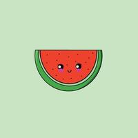 Cute watermelon mascot head illustration vector