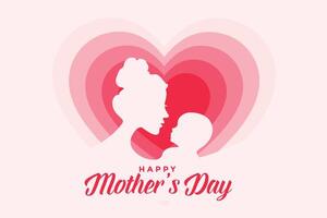 elegant happy mothers day card design with hearts vector