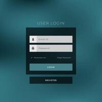 user friendly login page form template for registration and signup vector