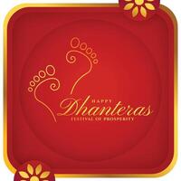 tradicional y elegante contento Dhanteras festival antecedentes con diosa charan vector