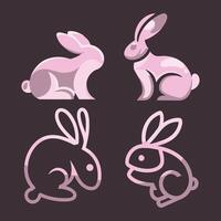 modern and clean vector logo set of bunny