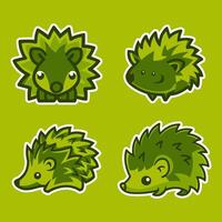 Vector logo sticker of hedgehog Set