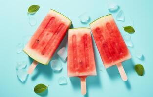 AI generated watermelon sounded good on sticks photo