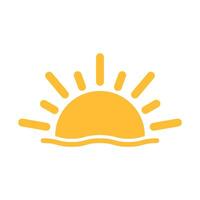 A half sun is setting downwards icon vector sunset concept for graphic design, logo, website, social media, mobile app, UI illustration