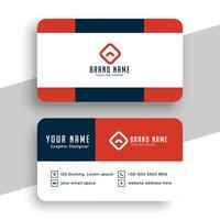 Blue and orange  simple business card template vector